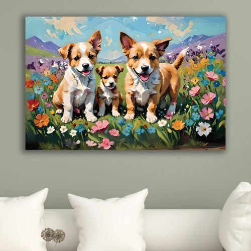 1032 Wall art decoration Dogs family