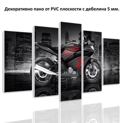 0809  Wall art decoration (set of 5 pieces) Motorcycle