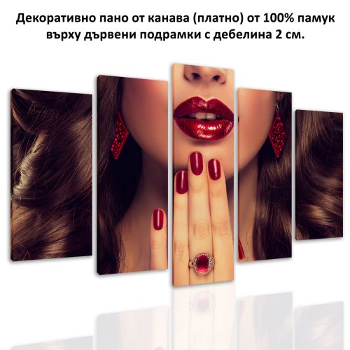 0806 Wall art decoration (set of 5 pieces) Makeup and manicure