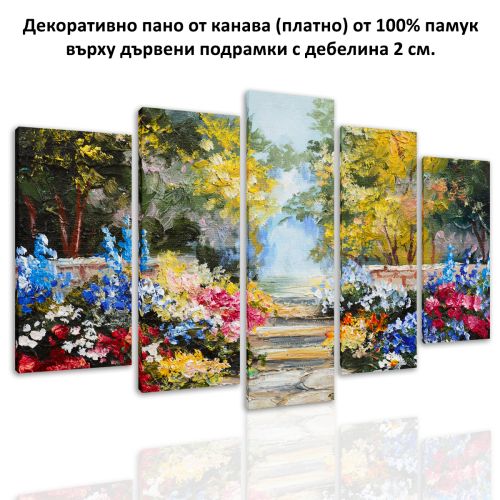 0755 Wall art decoration (set of 5 pieces) Colorful landscape