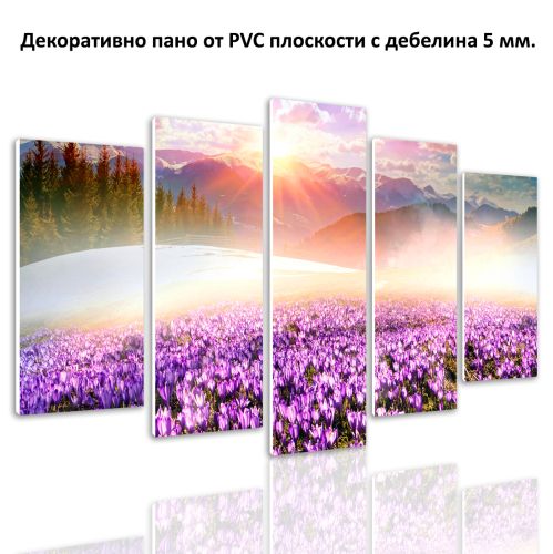 0680 Wall art decoration (set of 5 pieces) Colorful mountain landscape