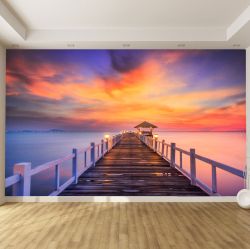 T0559 Wallpaper Sea landscape with pier