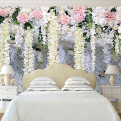 T0828 Wallpaper Wall of flowers