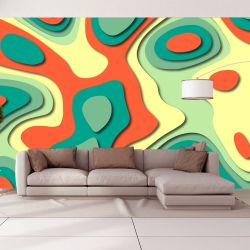 T9112 Wallpaper 3D Abstraction in summer colors