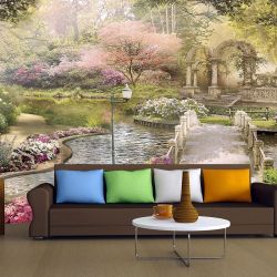 T9153 Wallpaper Fairy garden with a lake