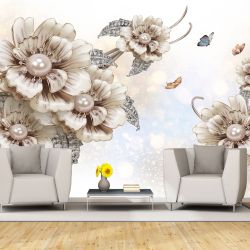 T9158 Фототапет 3D Композиция с цветя и бижута