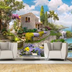 T9166 Wallpaper Fairy tale sea garden
