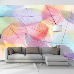 T9282 Wallpaper Leaves in pastel colors