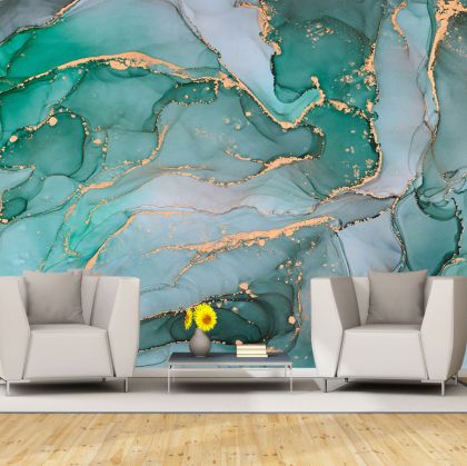 T0987 Wallpaper Abstraction with flowing colors