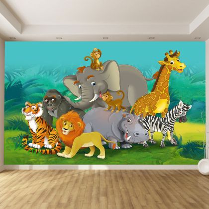 T9033 Wallpaper Jungle animals