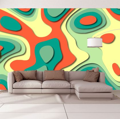 T9112 Wallpaper 3D Abstraction in summer colors