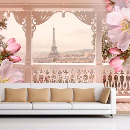 T9152 Wallpaper Terrace with  view of Paris