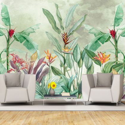 T1022 Wallpaper Tropical leaves