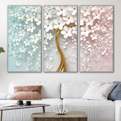 9268 Abstract Tree - 3-Piece Wall Art Set