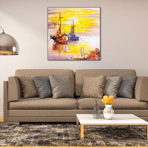 1129 Wall art decoration Golden Pier - abstract seascape