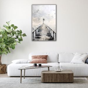 1134 Wall art decoration The Silence of the Sea - Seascape with a Lighthouse
