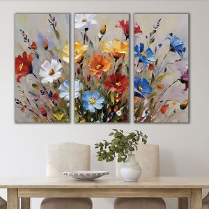 1135 Wall art decoration (set of 3 pieces)  The Dance of the Wildflowers