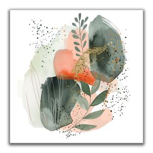 1146 Wall art decoration Delicate Harmony – Green, Peach & Gold