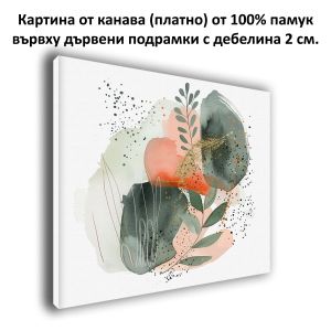 1146 Wall art decoration Delicate Harmony – Green, Peach & Gold