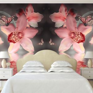 T0612 Wallpaper Orchids and butterflies
