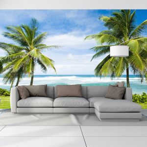 T0661 Wallpaper Beautiful beach with palms