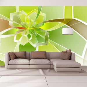 T9083 Wallpaper Abstraction in green