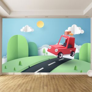 T9128 3D Wallpaper Car