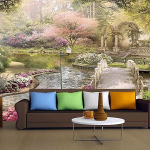 T9153 Wallpaper Fairy garden with a lake