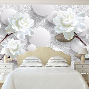 T9156 Wallpaper 3D Flowers and spheres
