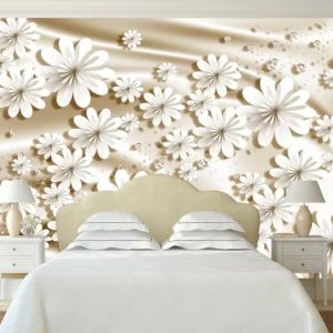 T9191 Wallpaper 3D Flowers and diamonds