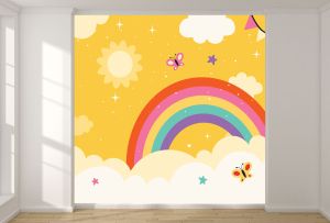 T9343 Wallpaper Colorful rainbow and balloons