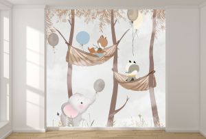 T9334 Wallpaper Fairytale forest animals