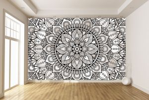 T9321 Фототапет Мандала - чено и бежово