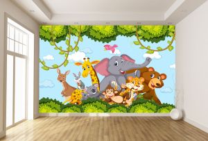 T9318 Wallpaper Happy Jungle with Animals