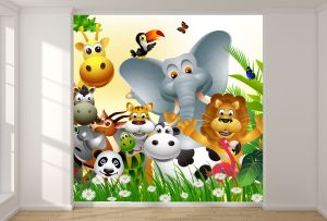 T9317 Wallpaper Funny Jungle Animals