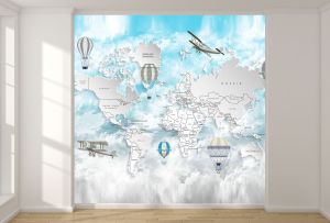 T9301 Wallpaper 3D Map of the world