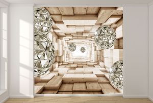 T9270 Wallpaper 3D abstraction Тunnel and spheres
