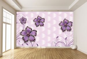 T9027 Wallpaper 3D Abstract flowers