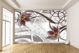 T9004 Wallpaper 3D Abstract flowers