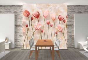 T9002 Wallpaper 3D Delicate tulips