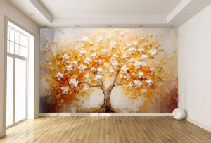 T0929 3D Wallpaper Blooming tree