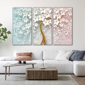 9268 Abstract Tree - 3-Piece Wall Art Set