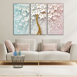 9268 Abstract Tree - 3-Piece Wall Art Set