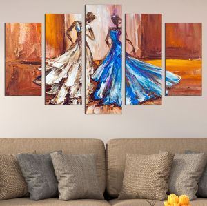 Wall art decoration (set of 5 pieces) Levender